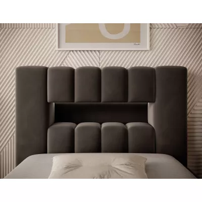Einzelbett mit Polsterung 90x200 VEMIO 1 - dunkelbraun