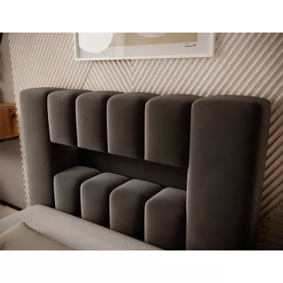 Einzelbett mit Polsterung 90x200 VEMIO 1 - dunkelbraun