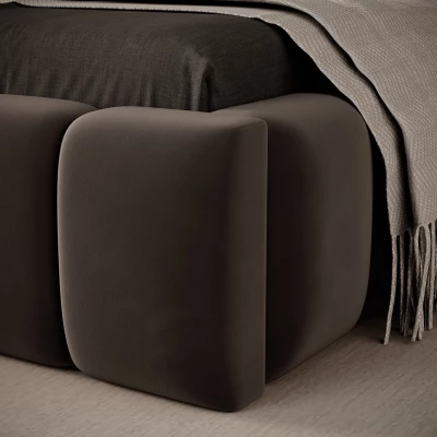 Einzelbett mit Polsterung 90x200 VEMIO 1 - dunkelbraun