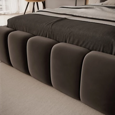 Einzelbett mit Polsterung 90x200 VEMIO 1 - dunkelbraun