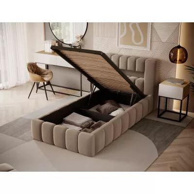Einzelbett mit Polsterung 90x200 VEMIO 1 - beige