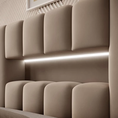 Einzelbett mit Polsterung 90x200 VEMIO 1 - beige