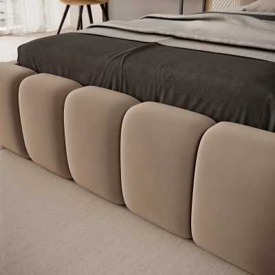 Einzelbett mit Polsterung 90x200 VEMIO 1 - beige