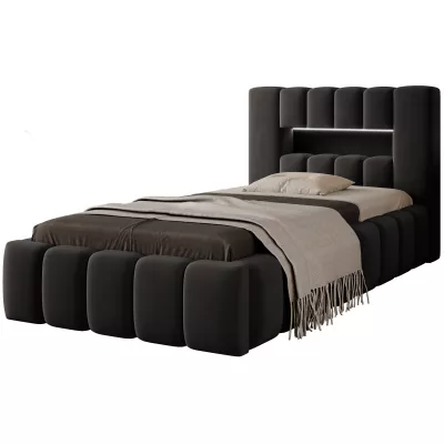 Einzelbett mit Polsterung 90x200 VEMIO 1 - braun