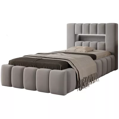 Einzelbett mit Polsterung 90x200 VEMIO 1 - hellgrau