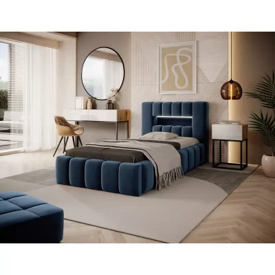 Einzelbett mit Polsterung 90x200 VEMIO 2 - blau