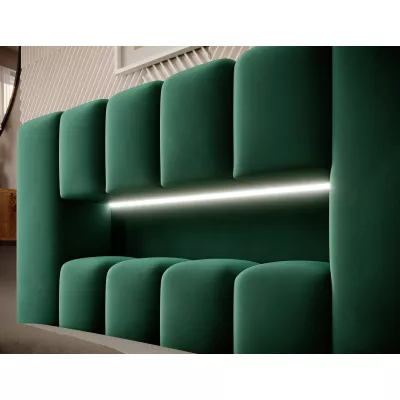 Einzelbett mit Polsterung 90x200 VEMIO 2 - grün