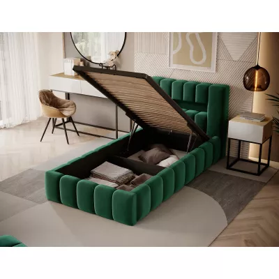 Einzelbett mit Polsterung 90x200 VEMIO 2 - grün