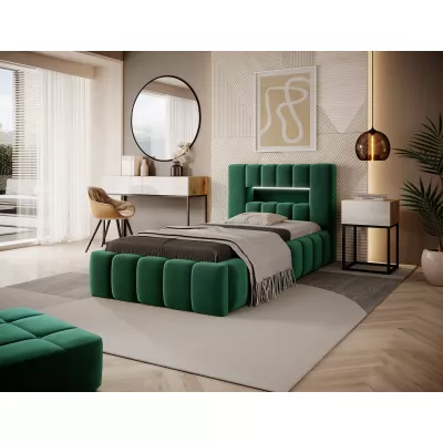 Einzelbett mit Polsterung 90x200 VEMIO 2 - grün