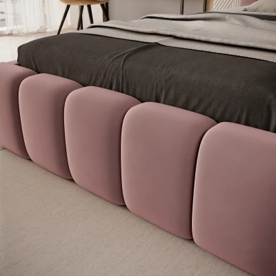 Einzelbett mit Polsterung 90x200 VEMIO 2 - rosa