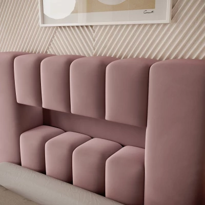 Einzelbett mit Polsterung 90x200 VEMIO 2 - rosa