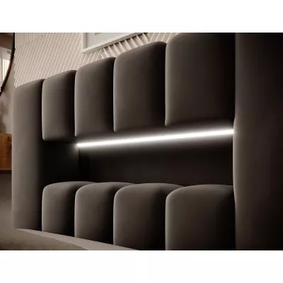 Einzelbett mit Polsterung 90x200 VEMIO 2 - dunkelbraun