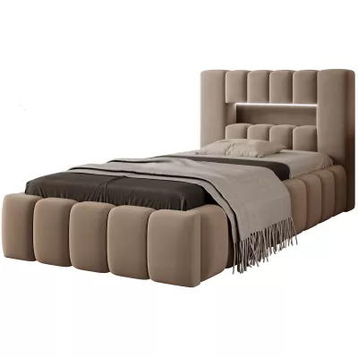 Einzelbett mit Polsterung 90x200 VEMIO 2 - beige