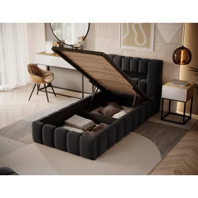 Einzelbett mit Polsterung 90x200 VEMIO 2 - braun