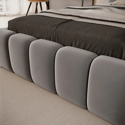 Einzelbett mit Polsterung 90x200 VEMIO 2 - grau