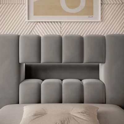 Einzelbett mit Polsterung 90x200 VEMIO 2 - grau