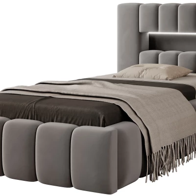 Einzelbett mit Polsterung 90x200 VEMIO 2 - grau