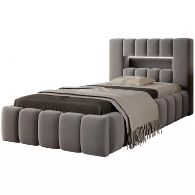 Einzelbett mit Polsterung 90x200 VEMIO 2 - grau