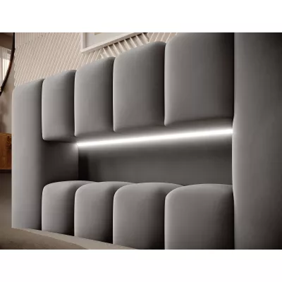 Einzelbett mit Polsterung 90x200 VEMIO 2 - grau