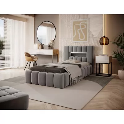 Einzelbett mit Polsterung 90x200 VEMIO 2 - grau