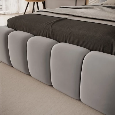 Einzelbett mit Polsterung 90x200 VEMIO 2 - hellgrau
