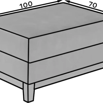 Gepolsterter Hocker ZIVENA - blau / Buche