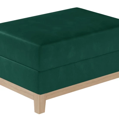 Gepolsterter Hocker ZIVENA - grün / Buche