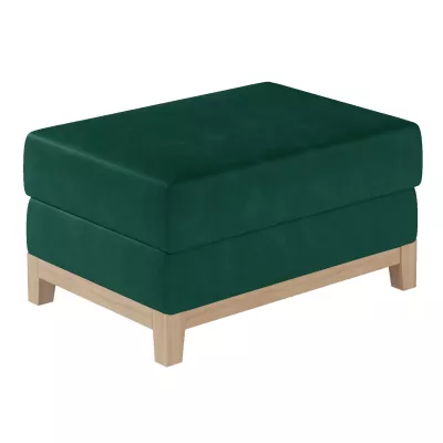 Gepolsterter Hocker ZIVENA - grün / Buche