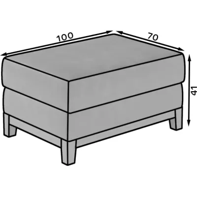 Gepolsterter Hocker ZIVENA - grau/buche