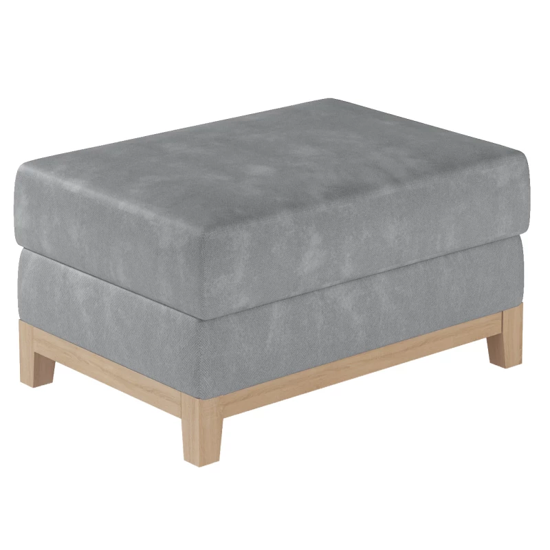 Gepolsterter Hocker ZIVENA - grau/buche