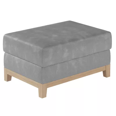 Gepolsterter Hocker ZIVENA - grau/buche