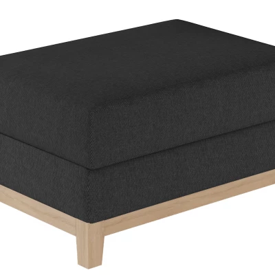 Gepolsterter Hocker ZIVENA – schwarz/buche