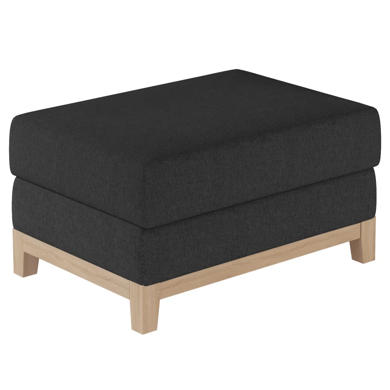 Gepolsterter Hocker ZIVENA – schwarz/buche