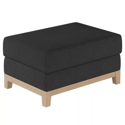Gepolsterter Hocker ZIVENA – schwarz/buche
