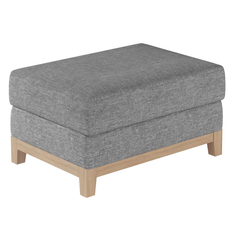 Gepolsterter Fußhocker ZIVENA – Esche/Buche