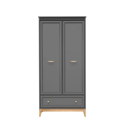 Kombinierter Kleiderschrank 92 cm SKYLER – Grau/Eiche