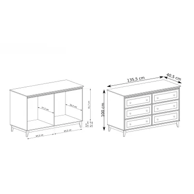 SKYLER Kommode – Grau/Eiche