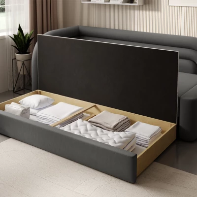 Schlafsofa 86x199 SLUROX – Dunkelgrau, linke Ausführung