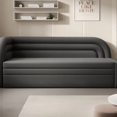 Schlafsofa 86x199 SLUROX – Dunkelgrau, linke Ausführung