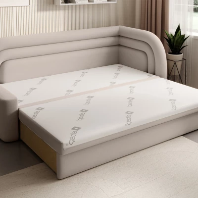 Schlafsofa 86x199 SLUROX - beige, rechts