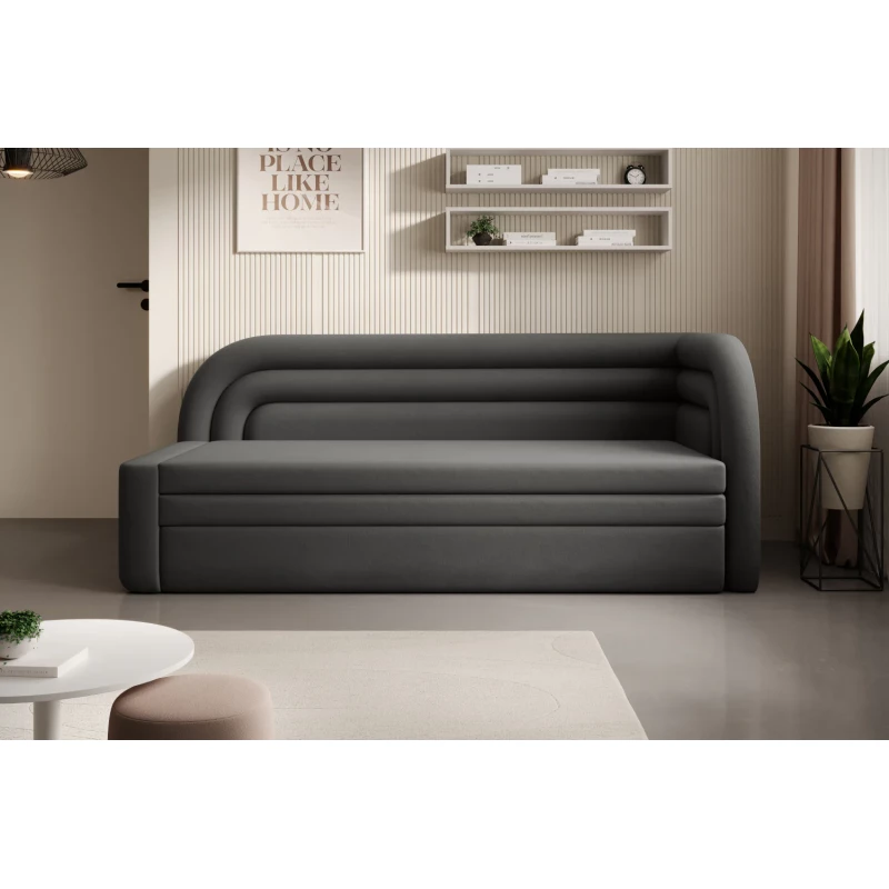 Schlafsofa 86x199 SLUROX - dunkelgrau, rechts