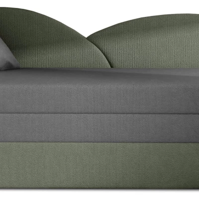 Schlafsofa mit Stauraum 80x180 RESTARA - grau/grün, links