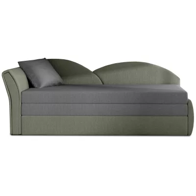 Schlafsofa mit Stauraum 80x180 RESTARA - grau/grün, links