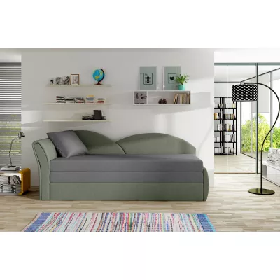 Schlafsofa mit Stauraum 80x180 RESTARA - grau/grün, links