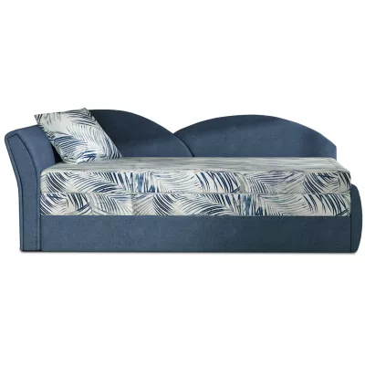 Schlafsofa mit Stauraum 80x180 RESTARA - gemustert / blau, links