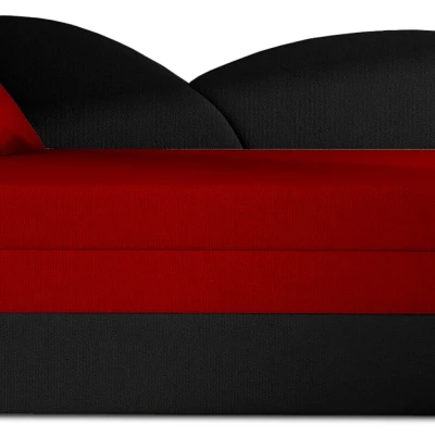 Schlafsofa mit Stauraum 80x180 RESTARA - rot/schwarz, links