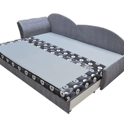 Schlafsofa mit Stauraum 80x180 RESTARA - rot/schwarz, links
