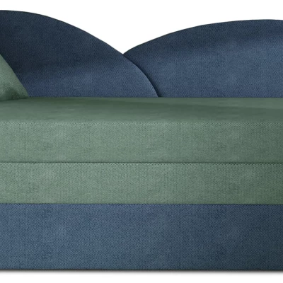 Schlafsofa mit Stauraum 80x180 RESTARA - Hellgrün, Blau / links