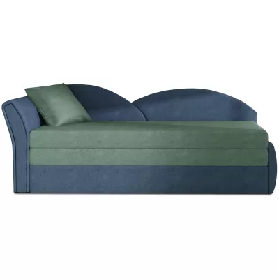 Schlafsofa mit Stauraum 80x180 RESTARA - Hellgrün, Blau / links