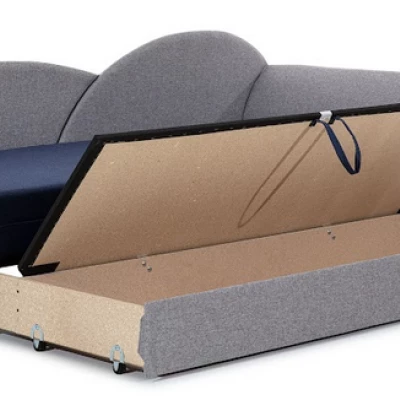Schlafsofa mit Stauraum 80x180 RESTARA - Hellgrün, Blau / links